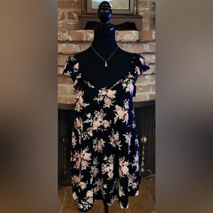 Torrid Black and Pink Floral Top